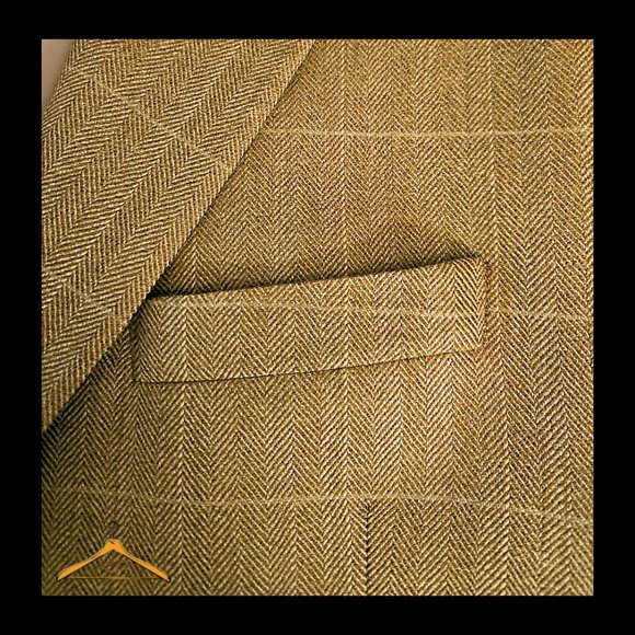 Lauren by Ralph Lauren Sport Coat - 48R, 100% Wool, Gold Windowpane, EUC - Picture 7 of 14